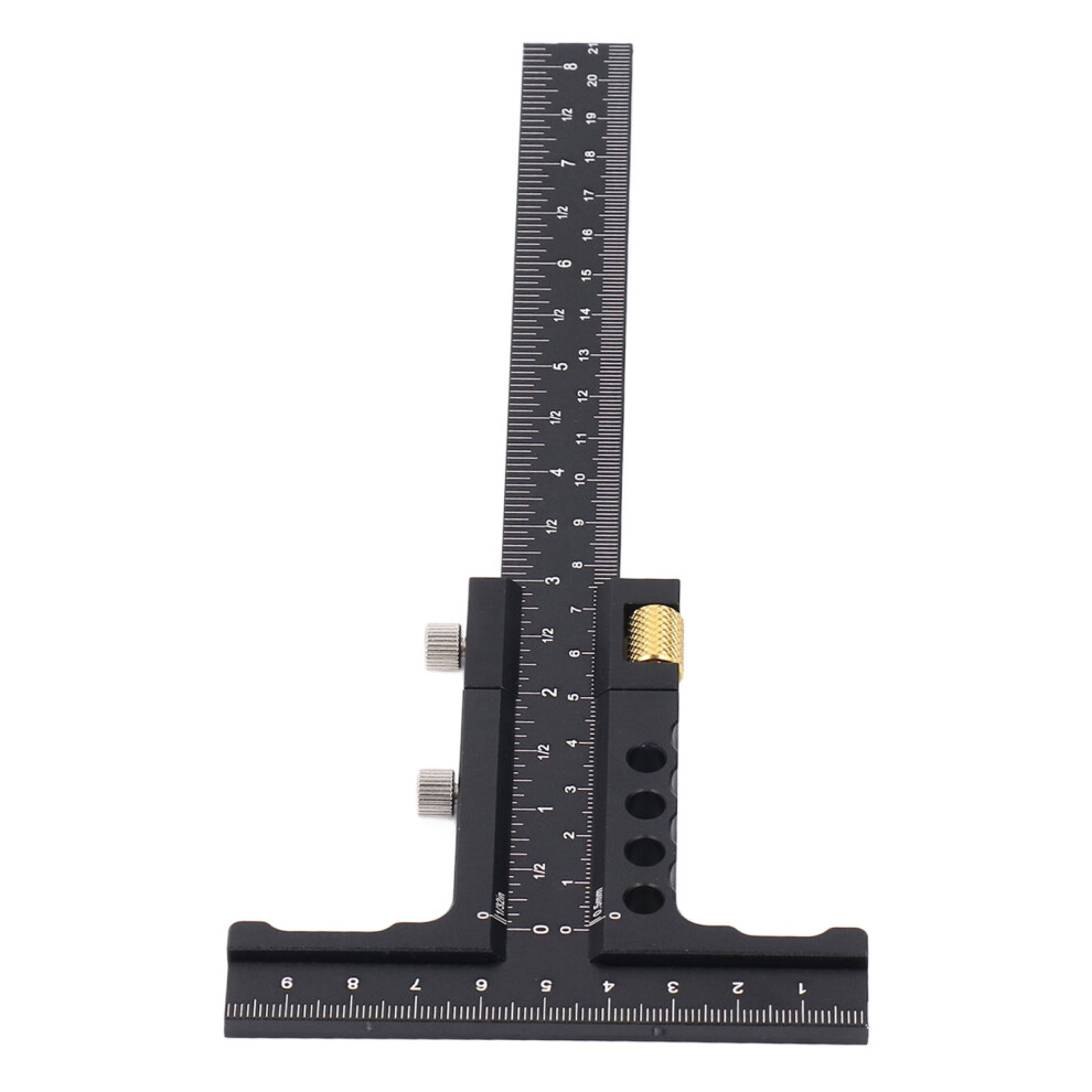 Multifunctional Aluminum Alloy Woodworking Scriber T Square Ruler 4961385291314