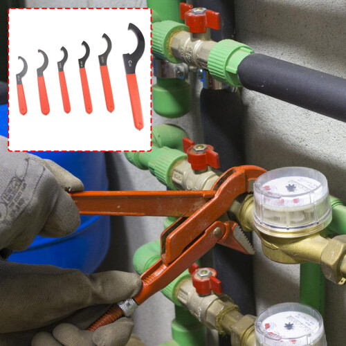 6 Unit High Carbon Steel Hook Spanner Set For Water System Cover 1