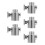 5Pièces Composant De Douche Argent ABS Compatible Salle De Bain 5