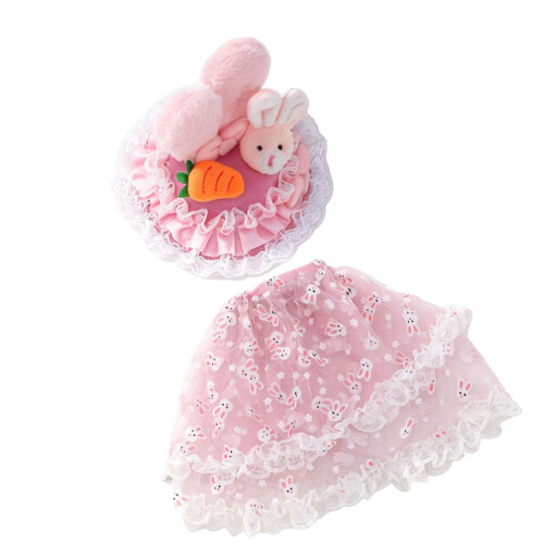 Ensemble de tenue de lapin de printemps pour oies blanches-Rose