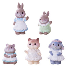 5 stuks mini-harskonijntjes kleine kleine konijntjesfiguren