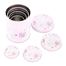 Boîtes métalliques sur le thème du printemps, 4 pièces, avec