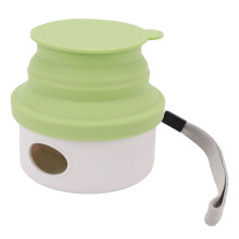 Ciotola per animali pieghevole in silicone verde 150 ml 10x10x5 cm