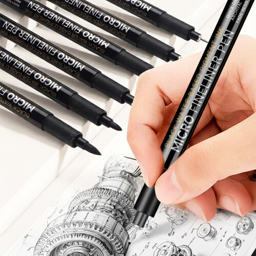 Professional Fine Liner Waterproof Drawing Pen For-6 sticks 2