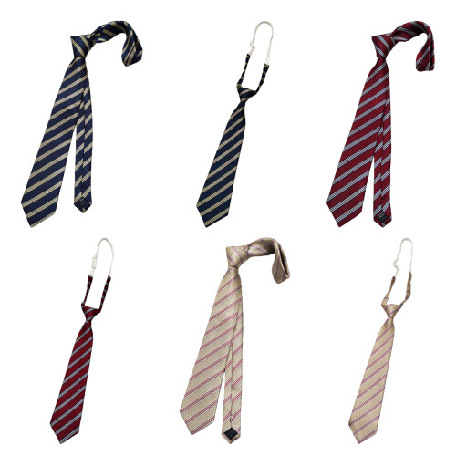Modern Stripe Design Necktie Comfortable-5 champagne red 1