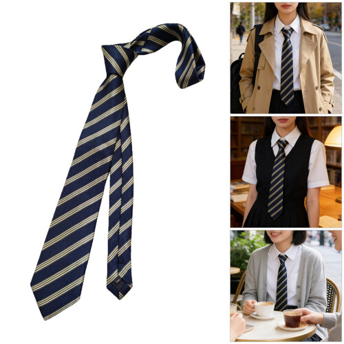 Modern Stripe Design Necktie Comfortable-5 champagne red 2