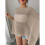 Modern Slanted See Through Cover Shawl Comfortable Airy-White L 5
