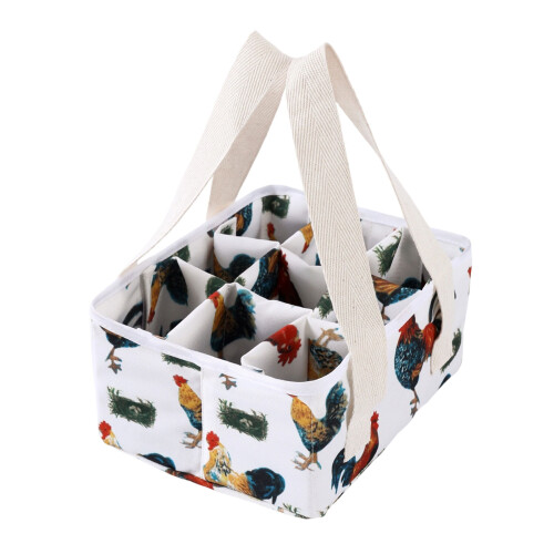 Eggss Collecting Basket Eggs Bags with 9-Chicken on straw