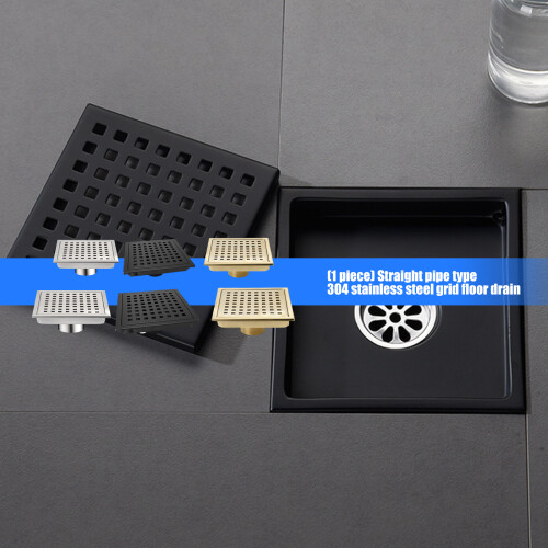 Stainless Steel Floor Drain Bathroom Sewer Dectable-Black 15cm 2