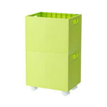 Big Mobile Storage Basket Container With Smooth Wheels-Green