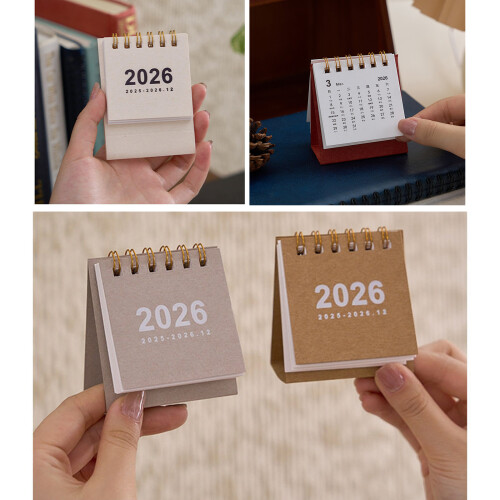 Planificateur de calendrier de petit bureau 2026,-Rouge 2
