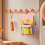 Functional 6 Hook Metal Wall Hook With Unique Wavy-Pink 7