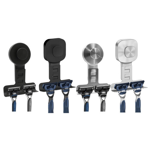Shower Organizer With Reinforced Suction Cups-Black Round 1