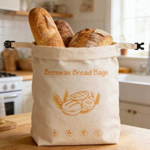 Sac de rangement de cire d'abeille en tissu de coton-E1 2