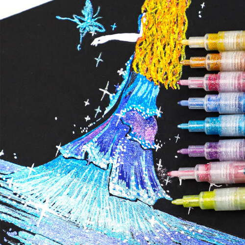 Sparkling Highlighter Marker Pen 0.7mm Fine Point-12 Colors/Box 2
