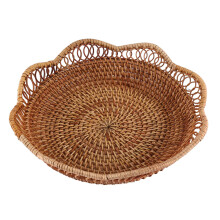 Cesto Portaoggetti nel Rattan Intrecciato un Mano Cesto Di Frutta Vimini Intrecciato Vassoio Ristorante Piccolo Contenitore Decorazione Domestica