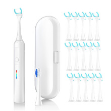 Electric Flosser 50 Replacement Heads - Vibration Flosser, Rechargeable, Tongue Scraper/Cleaner, Power Flosser White