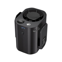 Veelzijdige Draagbare Ventilator met Powerbank, Led-Lampje, Lange Clip voor Taille/Nek/Rugzak - Ideaal voor Wandelen en Kamperen