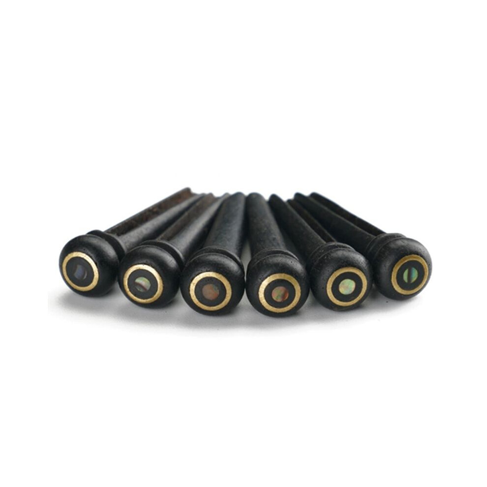 6Pcs Ebony Guitar Bridge Pins For 6 & 12 String Acoustic Guitar Fixed String Nails 6032407245290