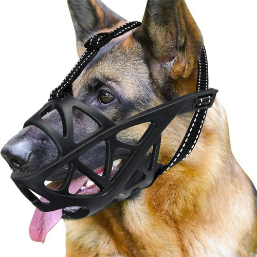 Dog Muzzle, Basket Muzzle for Biting, Chewing and Scavenging, Humane Cage Mouth Cover XL