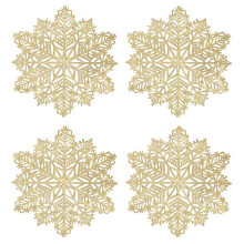 Snowflake Placemats Decorations Red Snowflake Tablemats Kitchen Table Mats for Christmas Holiday Wedding Decorative B