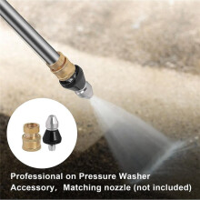 Sewer Cleaning Tool High-Pressure Nozzle, 1/4inch 1 Front 6 Rear Sewer Jetter Nozzle and Pressure Washer Adapter