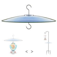 Glas-EichhöRnchen-Abschirmung für Vogelfutterstangen - SchäFerhaken/Pfosten zum AufhäNgen - Transparent, 33 cm, Groß, Wetterfest