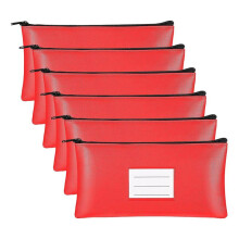 6PC Sacos de Dinheiro com ZíPer Saco de DepóSito BancáRio de SegurançA Suporte de Recibo de Saco de Dinheiro para Moedas de Dinheiro Ferramenta de