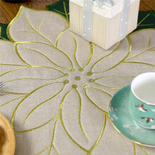 Napperons BrodéS de NoëL de Vacances Napperons de Poinsettia AppliquéS Napperon de Fleur de NoëL pour la DéCoration de Table B