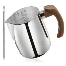 MjöLkskummande Kanna 20 OZ (600 ML), EspressoåNgande Kannor med Anti-Scald Handtag, MjöLkskummare i Rostfritt StåL