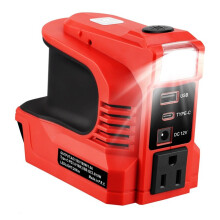 180W Power Inverter for Milwauke M-18 18V Battery 18V to AC 110V-120V Battery Inverter with 2 USB&AC Outlet US Plug