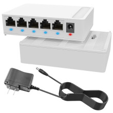 5 Port 1000Mbps Network Ethernet with VLAN 5V Power Supply Home Network Splitter for Office Home US Plug