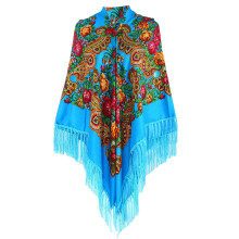 Draagbare vierkante sjaal culturele charme omzoomde-sk1y blauw
