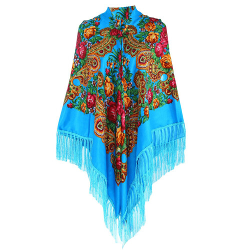 Cultural Pattern Lightweight Scarf Head Wrap Multi-sk1y blue