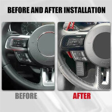 Black Steering Wheel Cover Trim for Mustang 2016-2023 Interior Decoration Style
