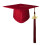 2026 Graduation Bachelor Cap Classical-dark red Adult version 1