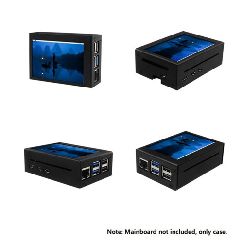 For Raspberry Pi 5 Metal Case Shell for 3.5 Inch Display Screen Radiator Cooling Fan Installation 2