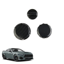 Oil Cap Brake Fluid Cap Antifreeze Cap Cover Trim for  Mustang 2024 Interior Accessories Carbon Fiber