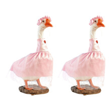 Tenues d'oies de porche 1 pièce, statues de 23 pouces,-Rose 2