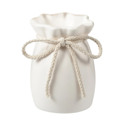 Plastics Flower Vases,Unbreakable Ceramic Look-White C5023
