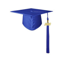 2026 Graduation Cap Breathable Cloth-royal blue Children model