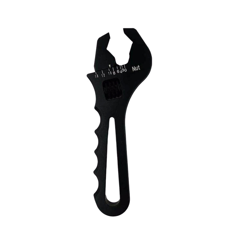 (Black) An3-An16 Adjustable Wrench Hose End Spanner Portable Repair Black 7312856821726