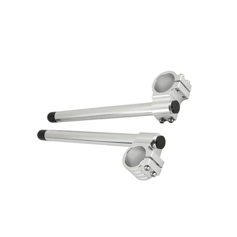 (, 37Mm) Universal Cnc Fork Clip-Ons Handle Grip Handlebar For Motorcycle Silver 7312856821085