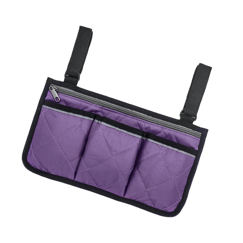 Purple (, 32.5 X 18 Cm) Durable Armrest Walker Bag Reliable Wheelchair Rollator Organizer
