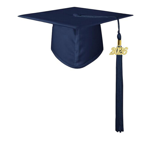 Classical 2026 Graduation Cap with-Navy blue Adult version