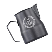 (Silver black, 500ml) BaristaMilk Frother Mug Frothed Milk