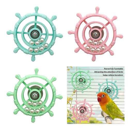 Safe Parrots Rotate Toy Colorful Interactively Wheel-Green 2