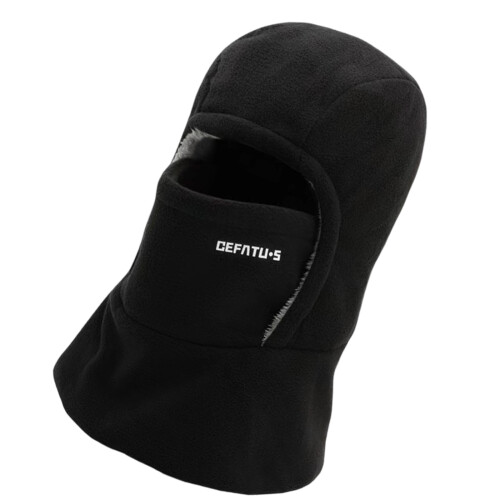 Thick Warm Headcover Hat for Cold Weather Fleece Lined-Black