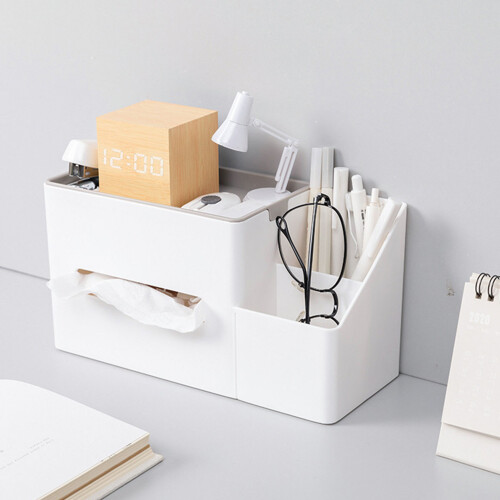 Multifunktionale Taschentuchbox - weißer PP-Organizer