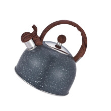 (Gray, 2L) Durable Stainless Steel Hiking Teapot with Loud Whistling Multipurpose